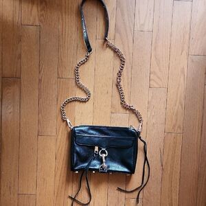Rebecca Minkoff Black Crossbody Bag with Gold Chain